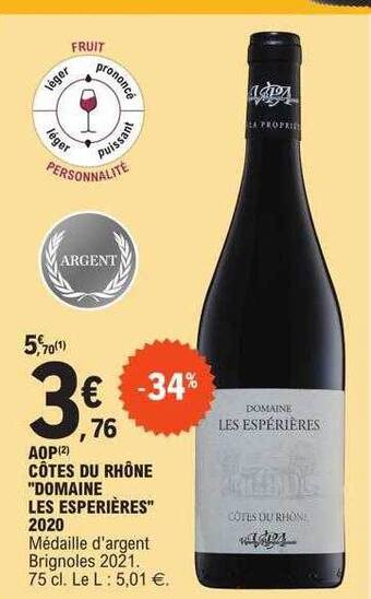 E.Leclerc Aop côtes du rhône offre