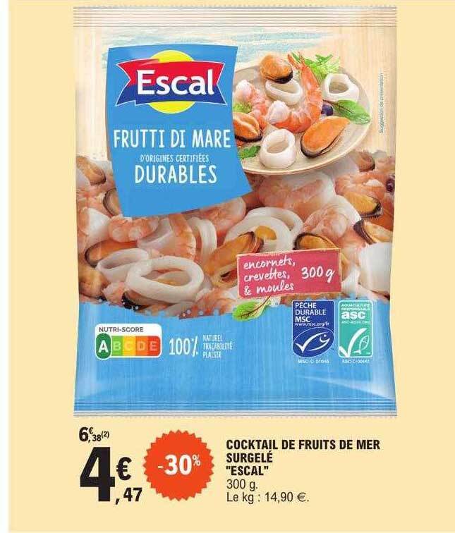 Promo Cocktail de fruits de mer surgelé chez E.Leclerc