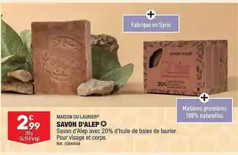ALDI Savon d'alep maison du laurier offre