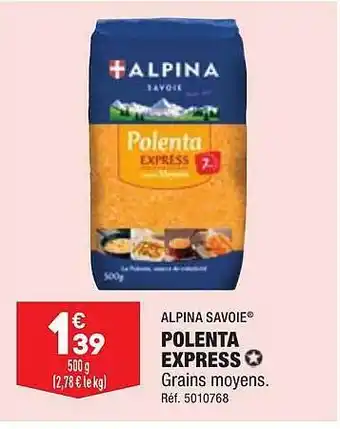 ALDI Polenta express alpina savoie offre