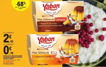 E.Leclerc Gâteau de riz nappé de caramel ou gâteau de semoule nappé de chocolat offre