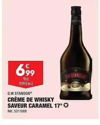 ALDI Crème de whisky saveur caramel 17° g.w stanson offre