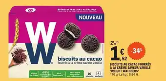 E.Leclerc Biscuits au cacao fourrés à la crème saveur vanille offre