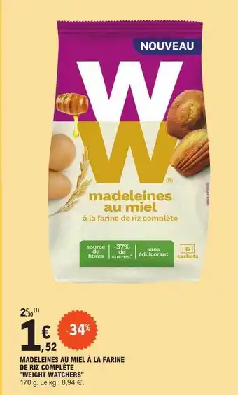 E.Leclerc Madeleines au miel à la farine de riz complète offre