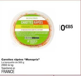 Monoprix Carottes râpées offre