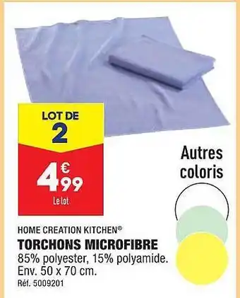 ALDI Torchons microfibre home création kitchen offre