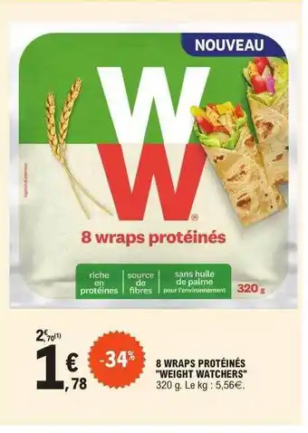 E.Leclerc 8 wraps protéinés offre