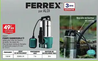 ALDI Pompe submersible ferrex offre