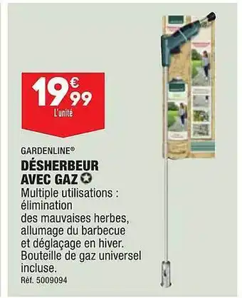 ALDI Désherbeur avec gaz gardenline offre