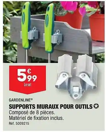 ALDI Supports muraux pour outils gardenline offre