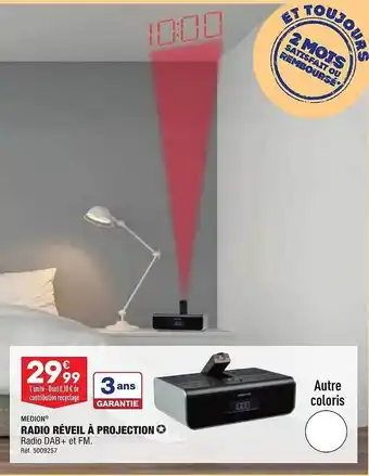 ALDI Radio réveil à projection medion offre