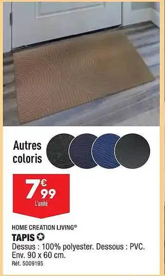 ALDI Tapis home création living offre