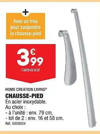 ALDI Chausse-pied home création living offre