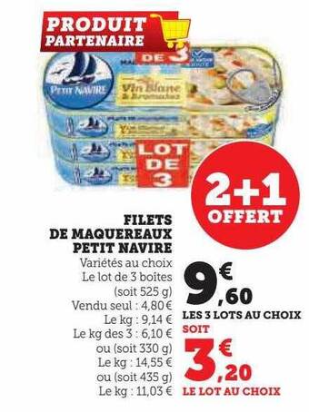 Hyper U Filets de maquereaux petit navire offre