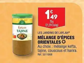 ALDI Mélange d'épices orientales les jardins de laylah offre