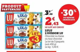 Hyper U Lulu l'ourson lu offre