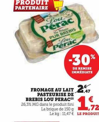 Hyper U Fromage au lait pasteurisé de brebis lou pérac offre