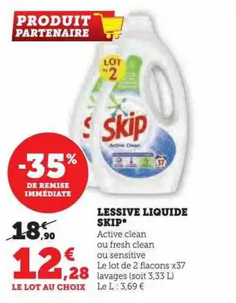 Hyper U Lessive liquide skip offre