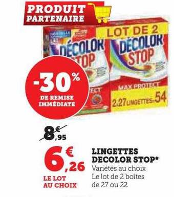 Hyper U Lingettes décolor stop offre
