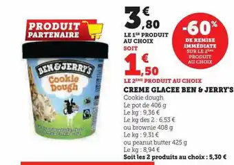 Hyper U Crème glacée ben & jerry's offre