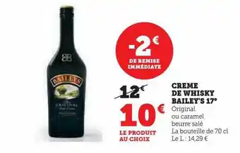 Hyper U Crème de whisky bailey's 17° offre