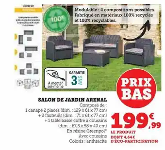 Hyper U Salon de jardin arenal offre