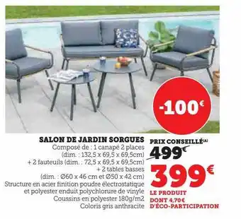 Hyper U Salon de jardin sorgues offre