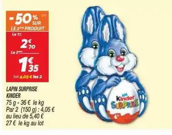 Netto Lapin surprise kinder offre