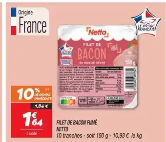 Netto Filet de bacon fumé netto offre