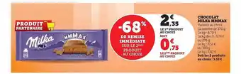 Super U Chocolat milka mmmax offre