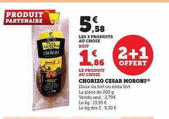 Super U Chorizo césar moroni offre