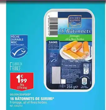 ALDI 16 bâtonnets de surimi golden seafood offre