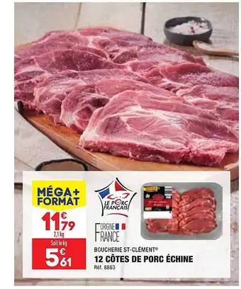 ALDI 12 côtes de porc échine boucherie st-clément offre