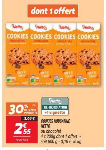 Netto Cookies nougatine netto offre