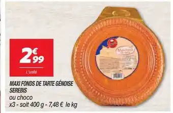 Maxi fonds de tarte génoise serebis