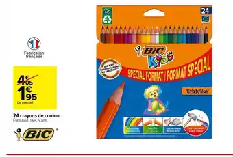 Carrefour 24 crayons de couleur bic offre