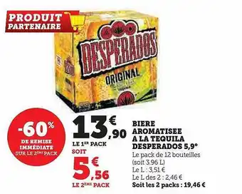 U Express Bière aromatisée à la tequila desperados 5,9° offre