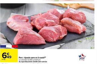 Carrefour Porc : épaule sans os à sauté offre
