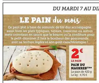 Super U Pain du maghreb offre