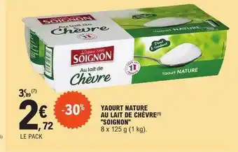 E.Leclerc Yaourt nature au lait de chèvre offre