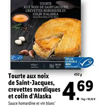 Tourte aux Noix de Saint-Jacques Crevettes Nordiques et Colin d'Alaska