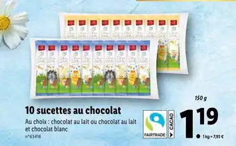Lidl 10 Sucettes au Chocolat offre