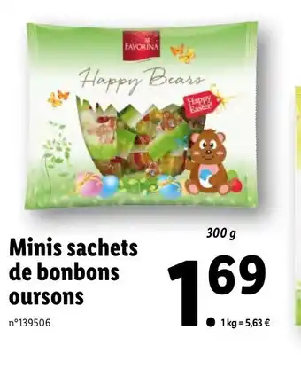 Lidl Minis Sachets de Bonbons Oursons offre
