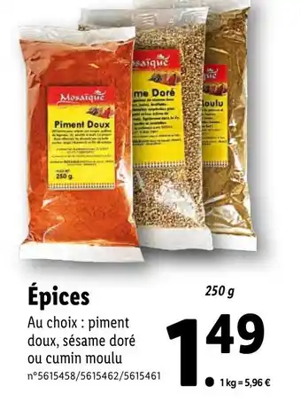 Lidl Épices offre