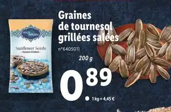 Lidl Graines de Tournesol Grillées Salées offre