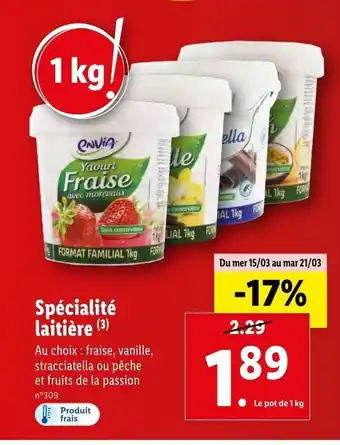 Lidl Spécialité Laitière offre