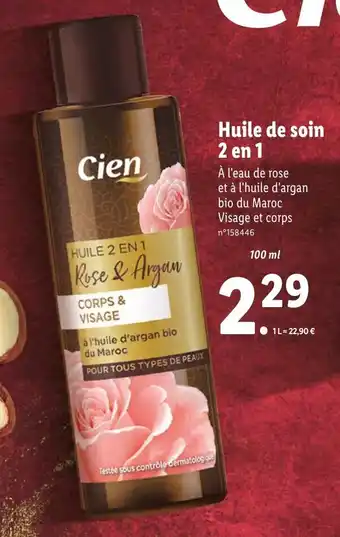 Lidl Huile De Soin 2 en 1 offre