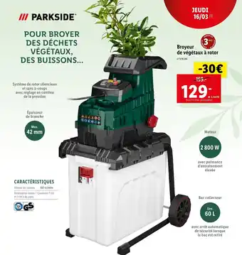 Lidl Broyeur de Végétaux à Rotor offre