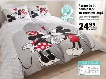 Lidl Parure de Lit Double Face en Coton Mélangé offre