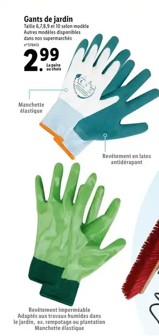 Lidl Gants de Jardin offre